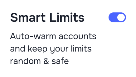 Smart Limits · auto-warm toggle ON